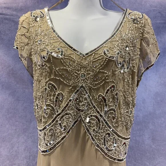 JKARA Beaded Mock Fair Dress - Picture 3 of 16